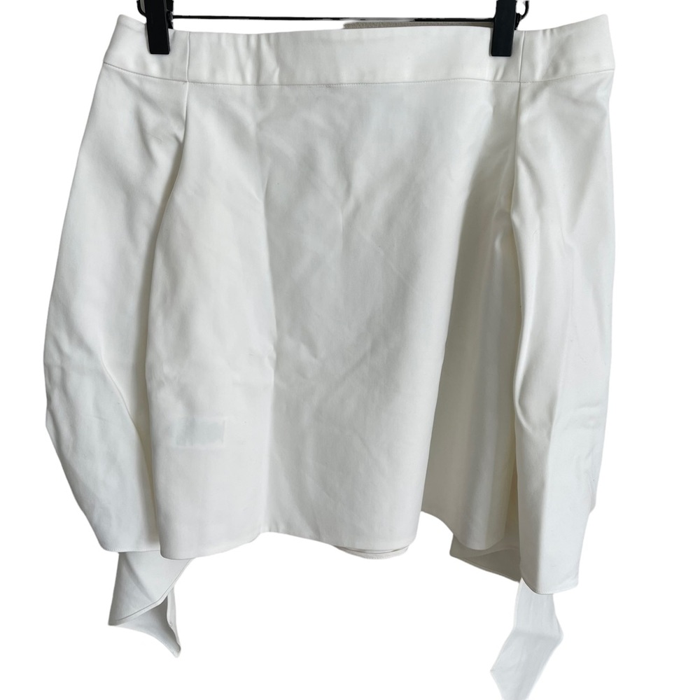 New Tibi White Off Shoulder Balloon Buckle Sleeves Size 2 - Picture 3 of 6
